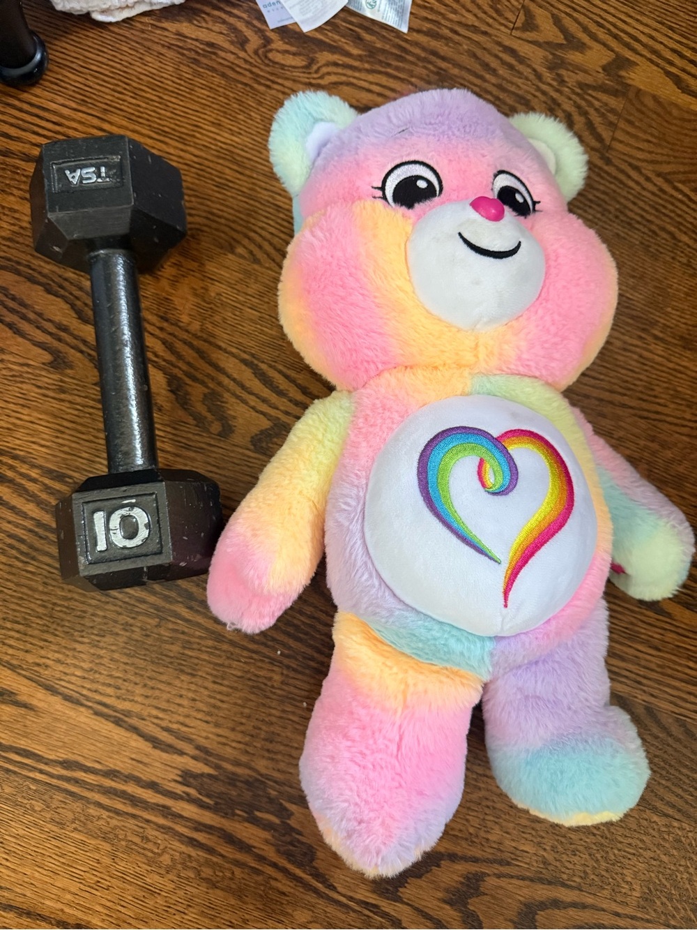 Rainbow Heart Plush Bear - Multicolor Kids Toy care bear